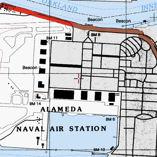 Topographic Map of Alameda City Fire Department Station 5, CA