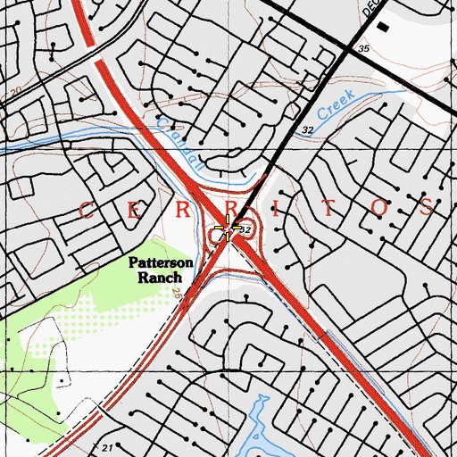 Topographic Map of Exit 21, CA