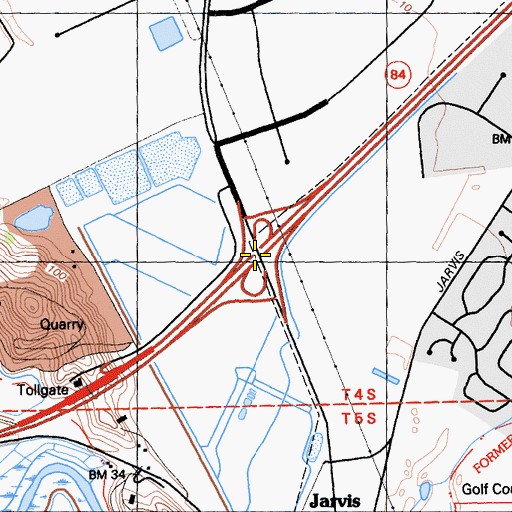 Topographic Map of Exit 36, CA