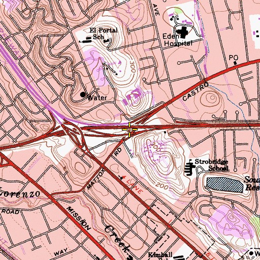 Topographic Map of Exit 35, CA