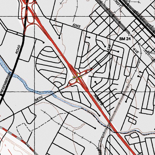 Topographic Map of Exit 35, CA