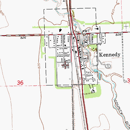 Topographic Map of Kittson Central Elementary School, MN
