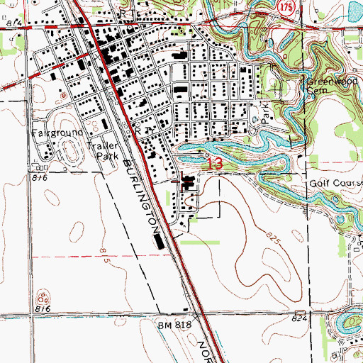 Topographic Map of Kittson Memorial Healthcare Center, MN