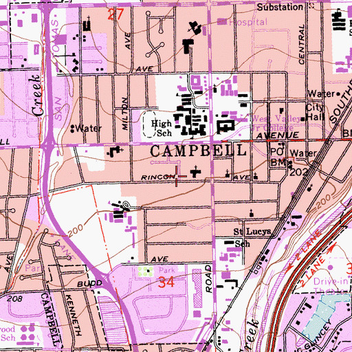 Topographic Map of Holy Spirit Episcopal Church, CA