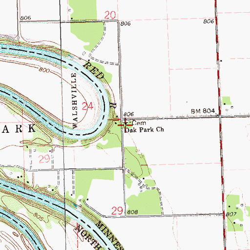 Topographic Map of Halvor Post Office (historical), MN