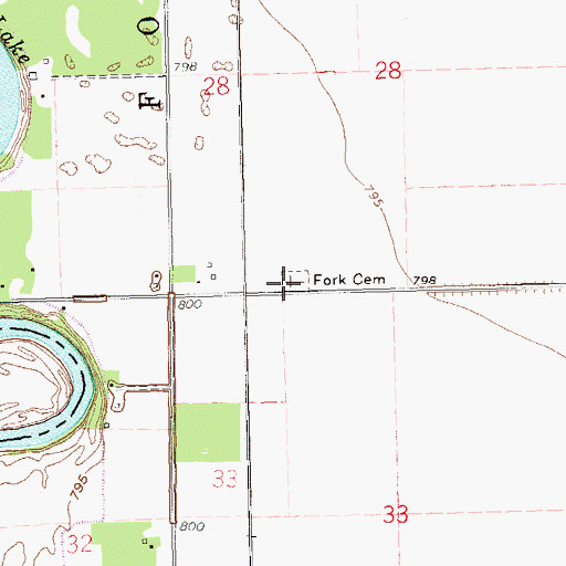 Topographic Map of Fork Cemetery, MN