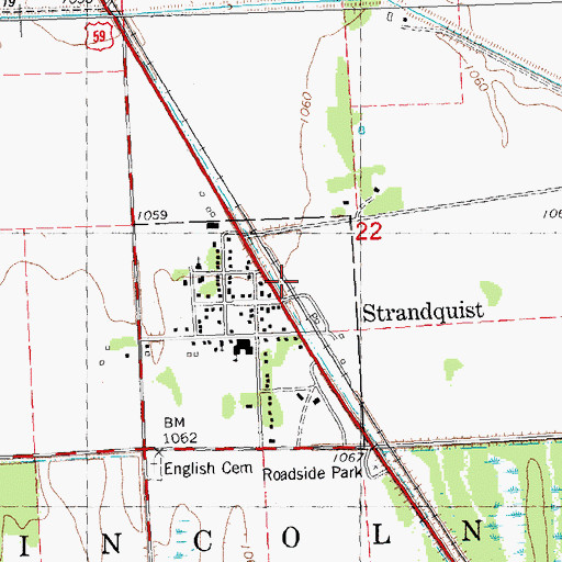 Topographic Map of Strandquist Station, MN
