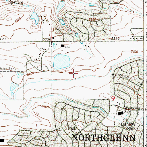 Topographic Map of Northwest Open Space, CO