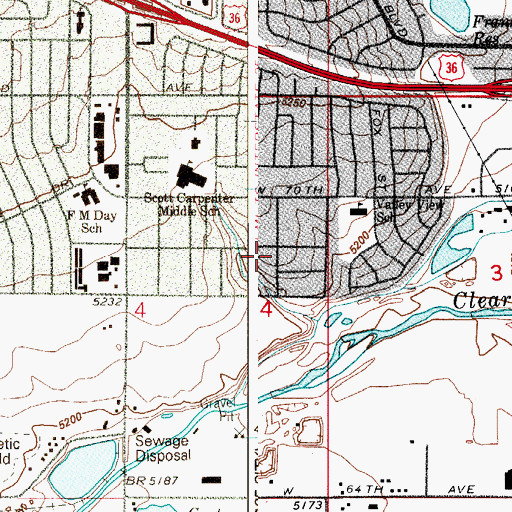 Topographic Map of Mountain View Church of God of Prophecy, CO
