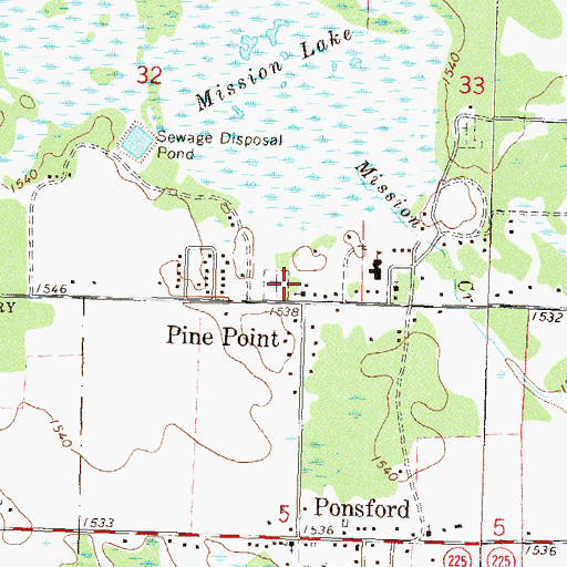 Topographic Map of Breck Memorial Cemetery, MN