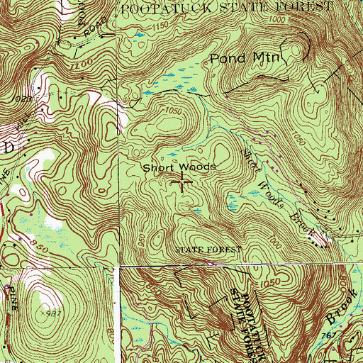 Topographic Map of Short Woods, CT