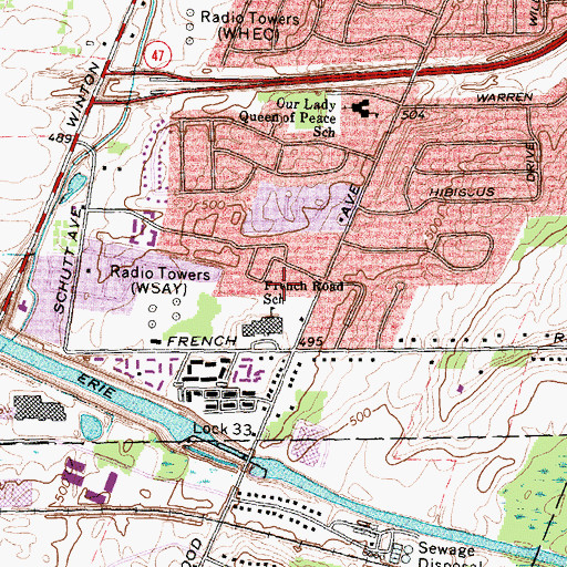 Topographic Map of Rochester Gun Club (historical), NY
