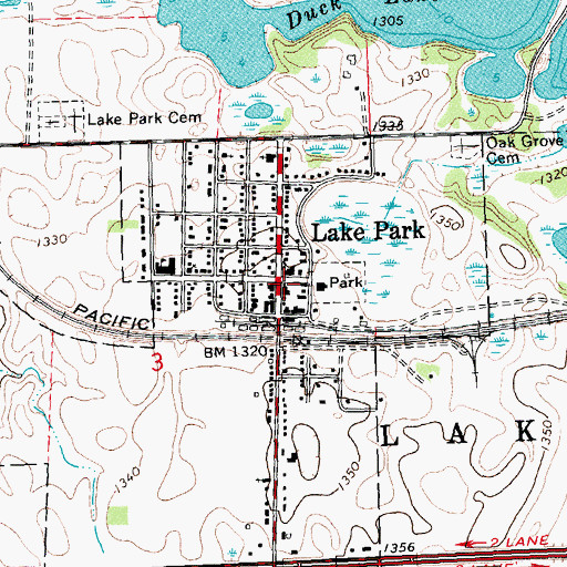 Topographic Map of Tracy's RV Park, MN