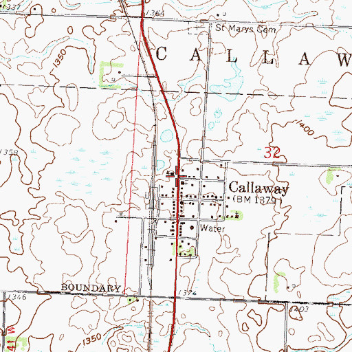 Topographic Map of Callaway Elementary School, MN