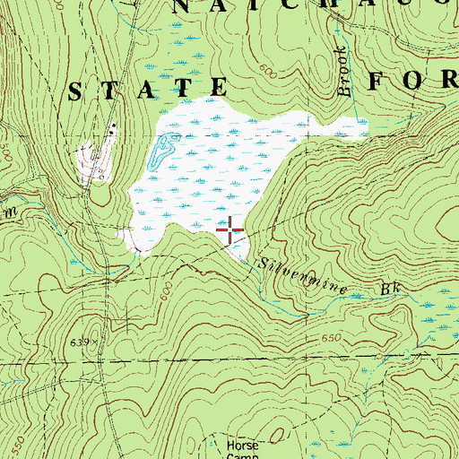 Topographic Map of Silvermine Brook, CT
