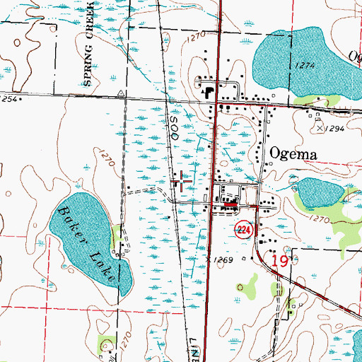 Topographic Map of Ogema Station, MN