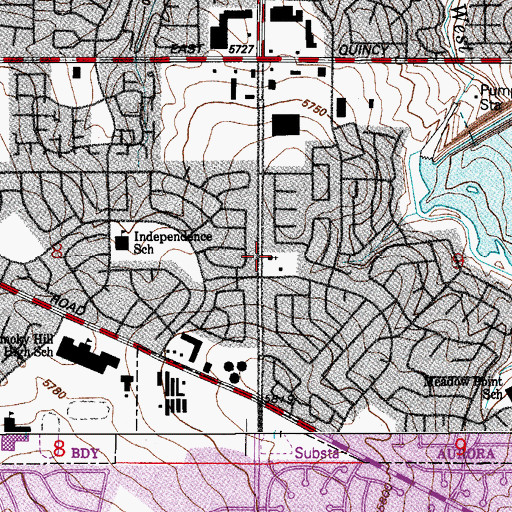 Topographic Map of Saint Martin In The Fields Episcopal Church, CO