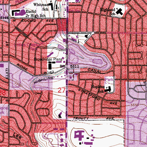Topographic Map of Denver Sam Sung Presbyterian Church, CO