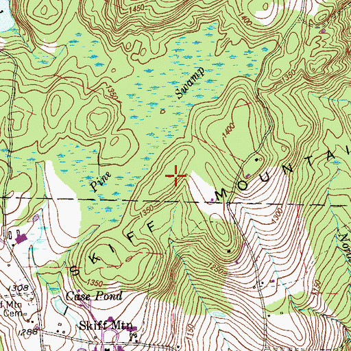 Topographic Map of Skiff Mountain, CT