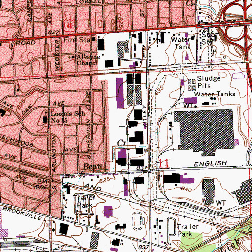 Topographic Map of Kitley Industrial Park, IN