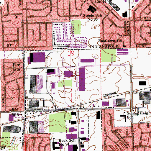 Topographic Map of Jackson Industrial Park, IN