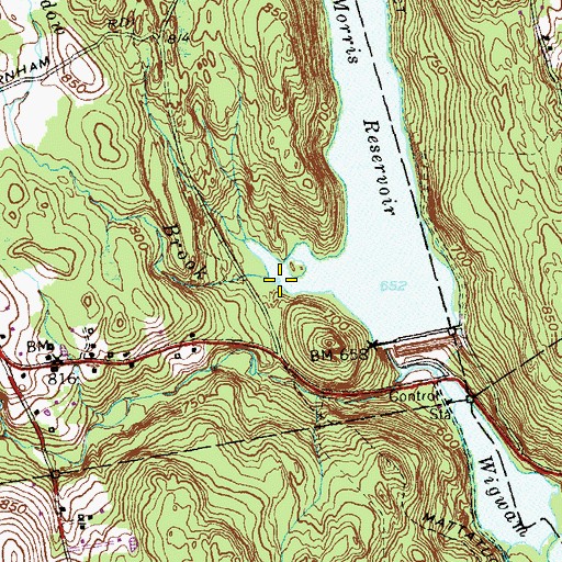 Topographic Map of Slab Meadow Brook, CT