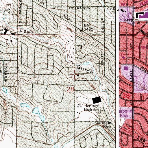 Topographic Map of Prince of Peace Church, CO