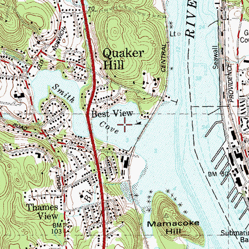 Topographic Map of Smith Cove, CT