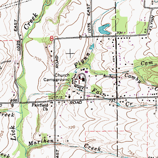 Topographic Map of Nazarene Church Camp, IN