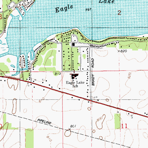 Topographic Map of Eagle Lake School, MI