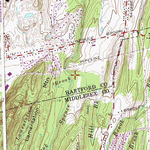 Topographic Map of Snow Hill Brook, CT
