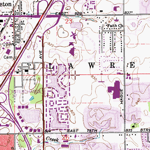 Topographic Map of Indianapolis Regional Cancer Center, IN