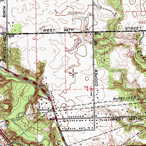 Topographic Map of Hawthornes At The Crossing, IN