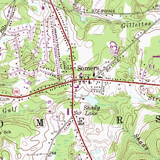 Topographic Map of Somers, CT