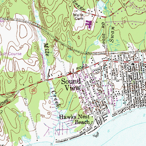 Topographic Map of Sound View, CT
