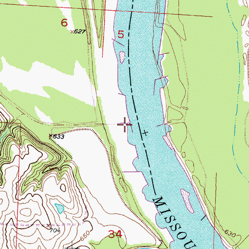 Topographic Map of Graves Creek, MO