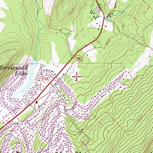 Topographic Map of South Blooming Grove, NY