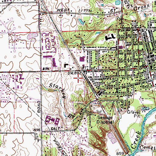 Topographic Map of Nancy Burton Memorial Park, IN