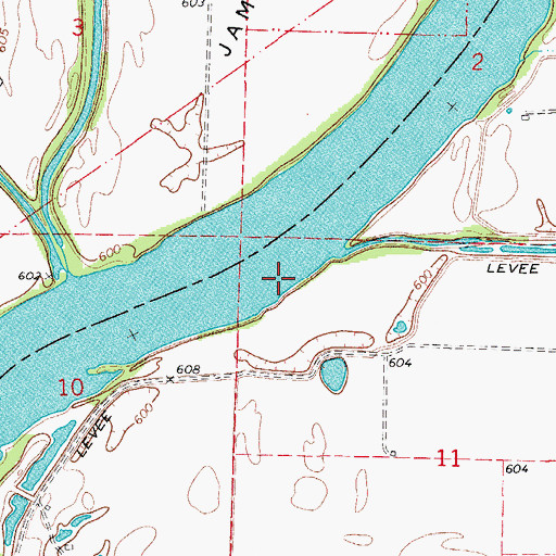 Topographic Map of Salt Creek Bend, MO