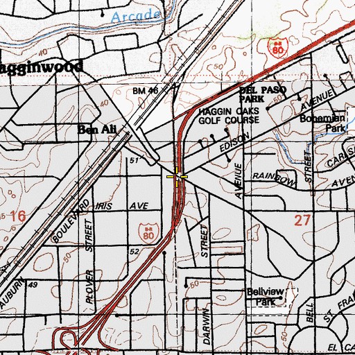 Topographic Map of Exit 11, CA