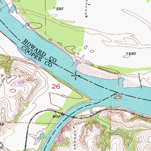 Topographic Map of Lamine River Bend, MO