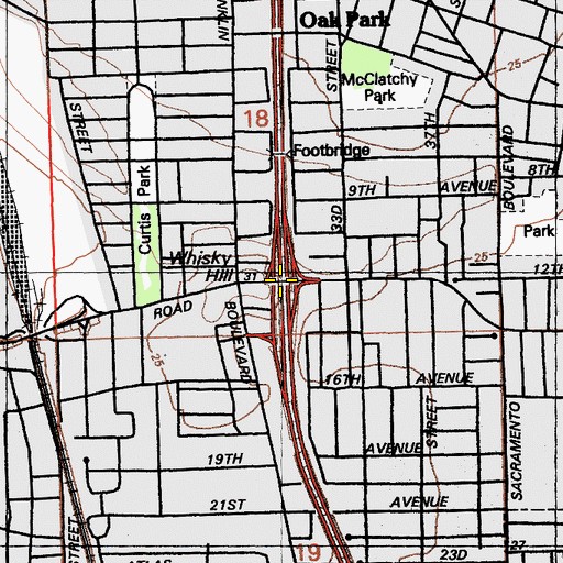 Topographic Map of Exit 297, CA
