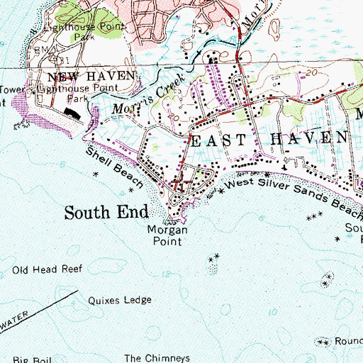 Topographic Map of South End, CT