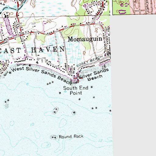 Topographic Map of South End Point, CT