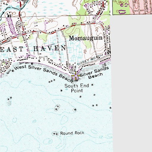 Topographic Map of South End Point, CT