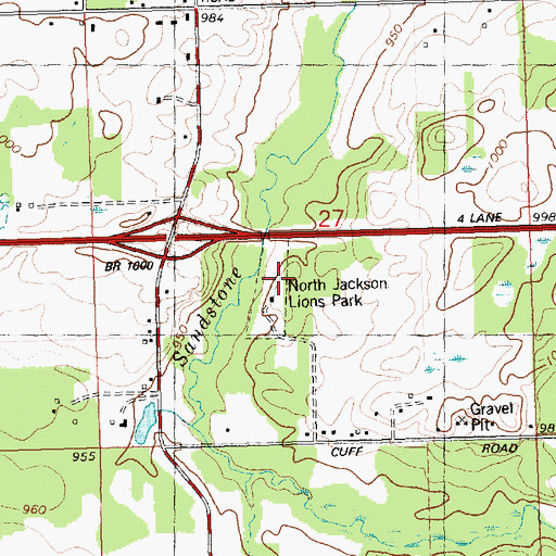 Topographic Map of North Jackson Lions Park, MI