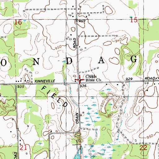Topographic Map of Childs Bible Church, MI