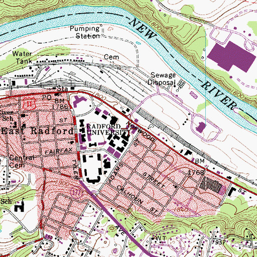 Topographic Map of Robert Porterfield Hall, VA