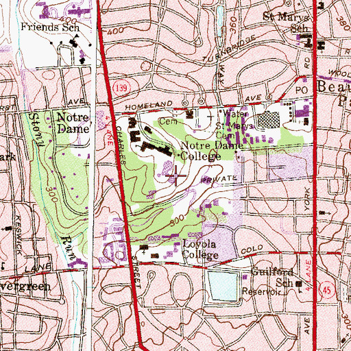 Topographic Map of Knott Science Center, MD