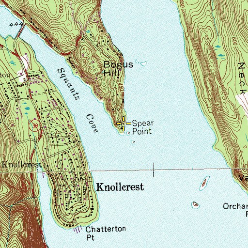 Topographic Map of Spear Point, CT
